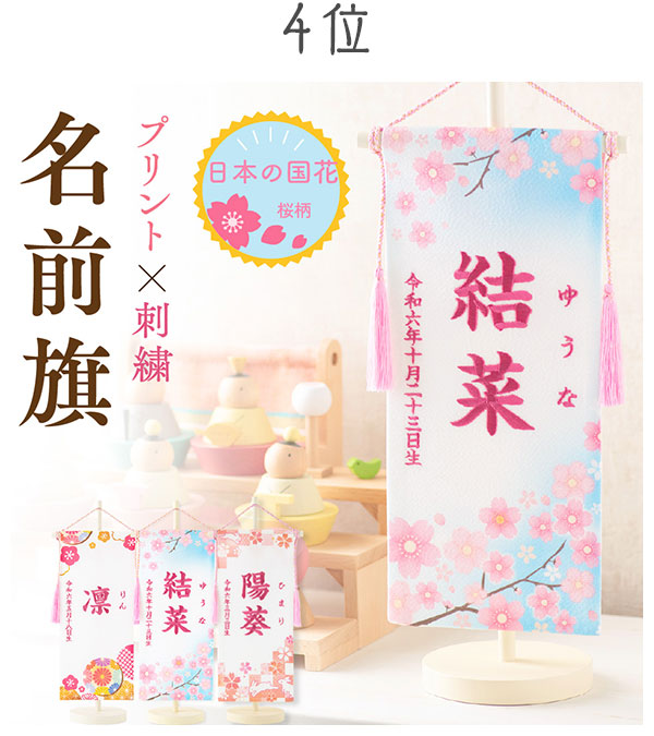 存在感が際立つちりめん名前旗